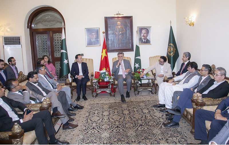 Pakistan’s Ambassador to China Khalil Hashmi Speaking at Trade Conversation with Chinese Officials