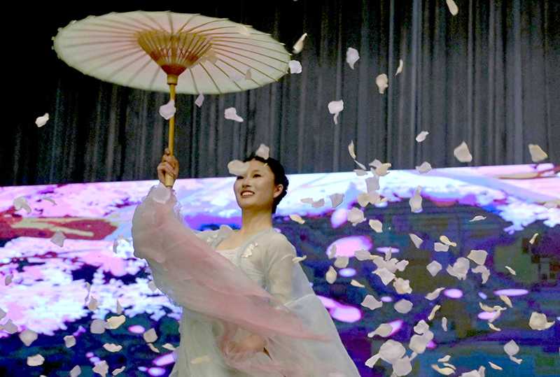 Chinese Artist Performs Umbrella Dance at Pakistan-China Cultural Evening