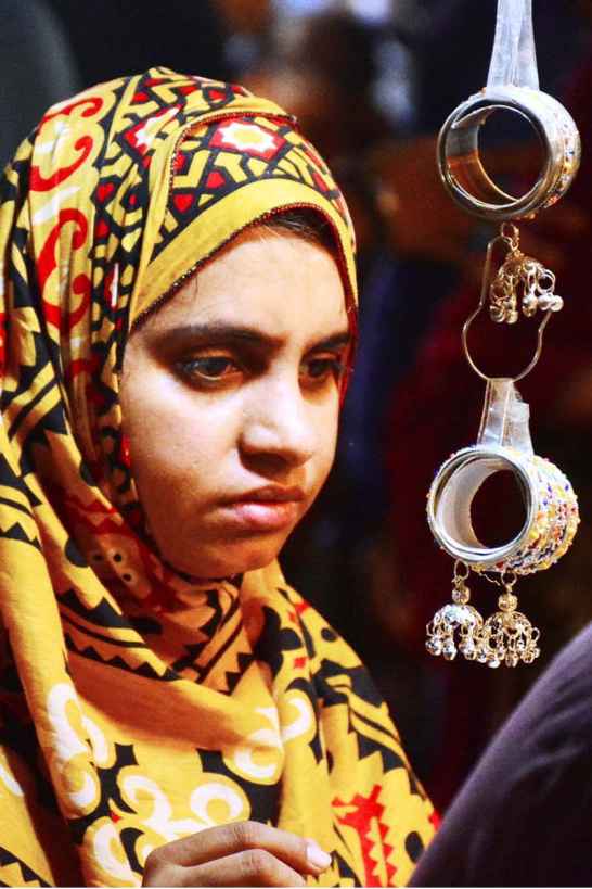 Women Selecting Artificial Jewelry for Eid-ul-Azha at Resham Bazaar