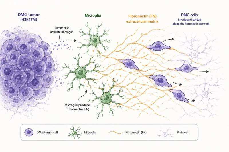 Children's Brain Tumors May Spread Faster When Microglia Build Invasion-Friendly Scaffolding