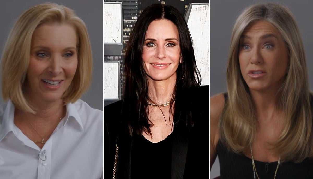 Courteney Cox Celebrates Jennifer Aniston and Lisa Kudrow's Reunion on Variety Show